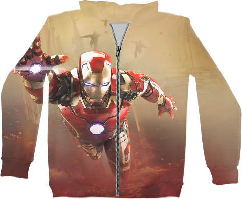 Unisex Zip-through Hoodie 3D - Iron-Man-15 - Mfest