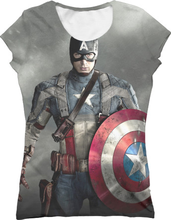 Women's T-Shirt 3D - Captain-America-11 - Mfest