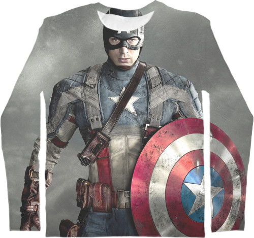 Kids' Longsleeve Shirt 3D - Captain-America-11 - Mfest