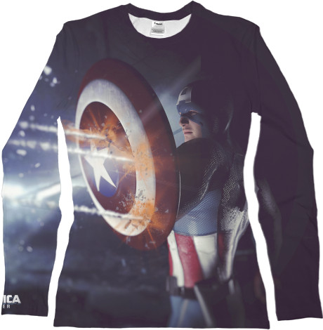 Women's Longsleeve Shirt 3D - Captain-America-8 - Mfest