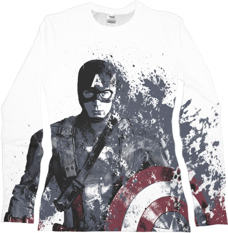 Women's Longsleeve Shirt 3D - Captain-America-7 - Mfest