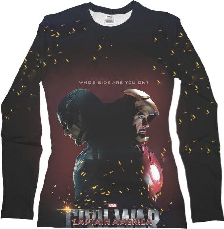 Women's Longsleeve Shirt 3D - Captain-America-5 - Mfest