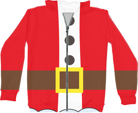 Unisex Zip-through Hoodie 3D - Santa 1 - Mfest