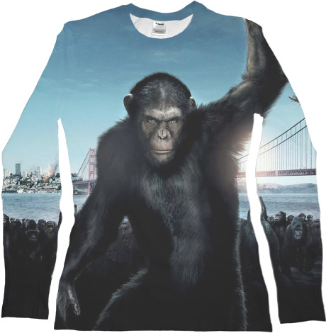 Women's Longsleeve Shirt 3D - Planet-Of-The-Apes-2 - Mfest