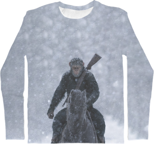 Men's Longsleeve Shirt 3D - Planet-Of-The-Apes-1 - Mfest