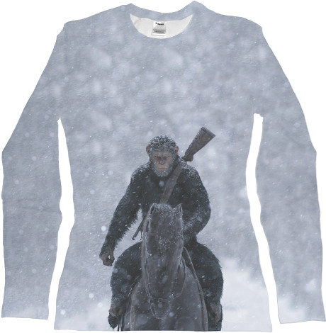 Women's Longsleeve Shirt 3D - Planet-Of-The-Apes-1 - Mfest