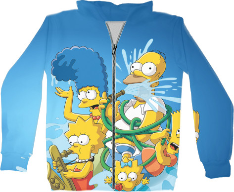 Unisex Zip-through Hoodie 3D - Simpsons-12 - Mfest