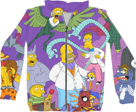 Unisex Zip-through Hoodie 3D - Simpsons-7 - Mfest