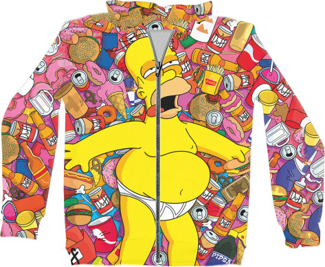 Unisex Zip-through Hoodie 3D - Simpsons-5 - Mfest