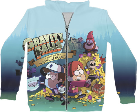 Unisex Zip-through Hoodie 3D - Gravity-Falls-4 - Mfest