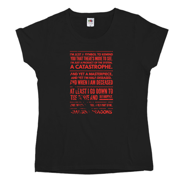 Women's T-shirt Fruit of the loom - Imagine Dragons 12 - Mfest