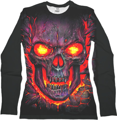 Women's Longsleeve Shirt 3D - Скелет - Mfest