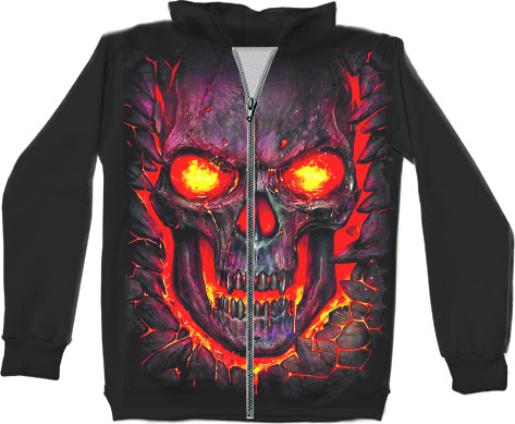 Unisex Zip-through Hoodie 3D - Скелет - Mfest