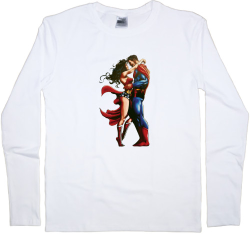 Men's Longsleeve Shirt - Superman and Wonder women - Mfest