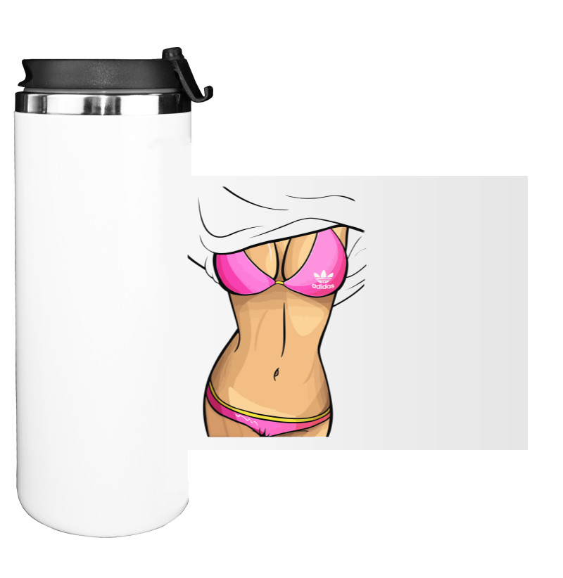 Water Bottle on Tumbler - Торс женский розовый - Mfest