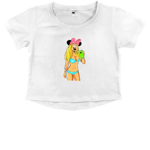 Kids' Premium Cropped T-Shirt - Торс женский Мини маус - Mfest