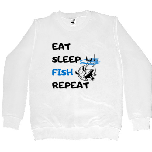 Свитшот Премиум Мужской - Eat sleep fish - Mfest