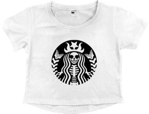 Women's Cropped Premium T-Shirt - Dead Starbucks - Mfest