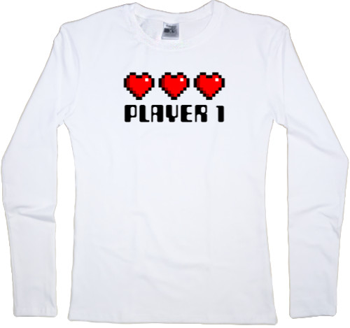 Women's Longsleeve Shirt - Gamer Love Player 1 - Mfest