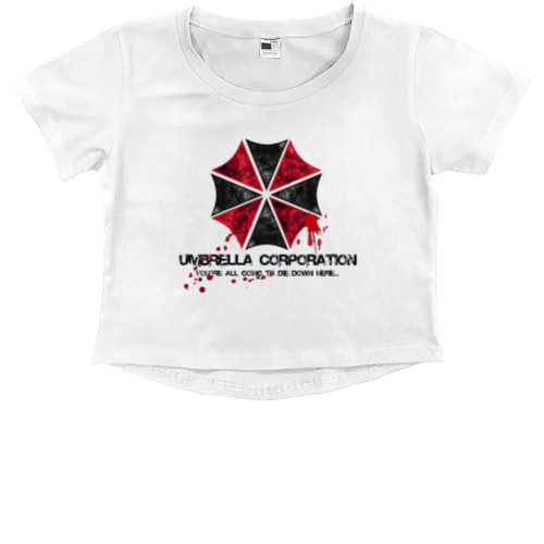 Kids' Premium Cropped T-Shirt - Umbrella corporation 2 - Mfest