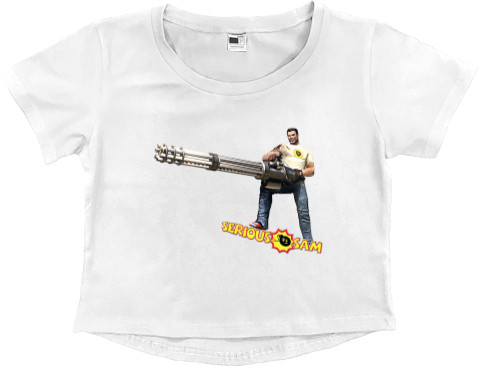 Women's Cropped Premium T-Shirt - Serious Sam 4 - Mfest