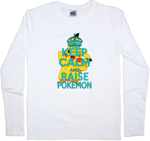 Футболка з Довгим Рукавом Чоловіча - Keep calm and raise pokemon - Mfest