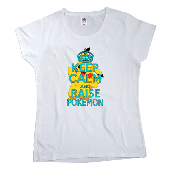 Футболка Класика Жіноча Fruit of the loom - Keep calm and raise pokemon - Mfest