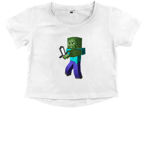 Kids' Premium Cropped T-Shirt - Minecraft__001 - Mfest