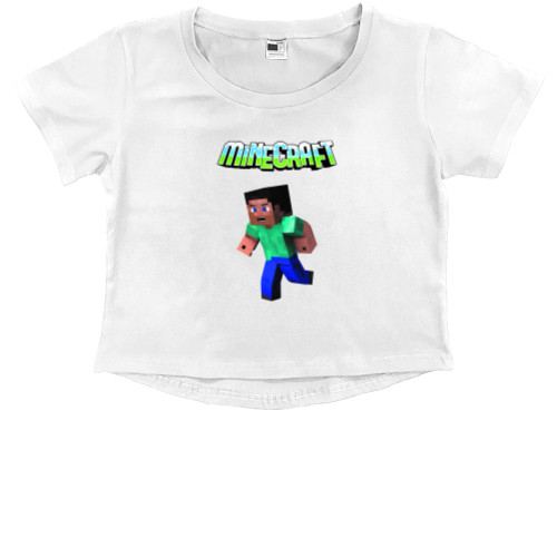 Kids' Premium Cropped T-Shirt - Minecraft Стив - Mfest