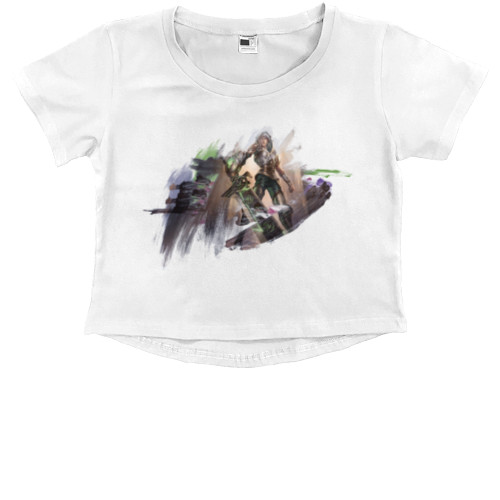 Kids' Premium Cropped T-Shirt - League of legends Riven - Mfest