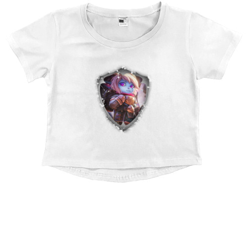 Kids' Premium Cropped T-Shirt - League of legends Poppy Keeper of Hammer - Mfest