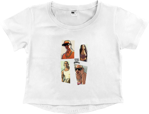 Women's Cropped Premium T-Shirt - GTA 5 San Andreas 3 - Mfest