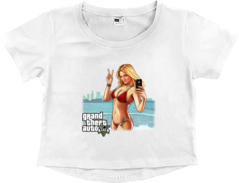 Women's Cropped Premium T-Shirt - GTA 5 (5) - Mfest