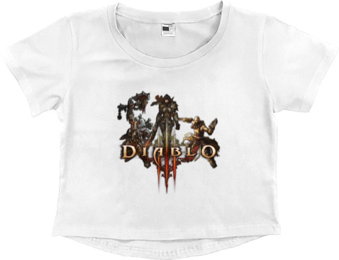 Women's Cropped Premium T-Shirt - Diablo 3 logo 4 - Mfest