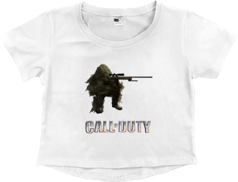 Women's Cropped Premium T-Shirt - Call of duty Снайпер - Mfest