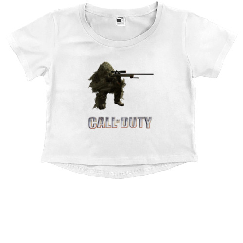 Kids' Premium Cropped T-Shirt - Call of duty Снайпер - Mfest