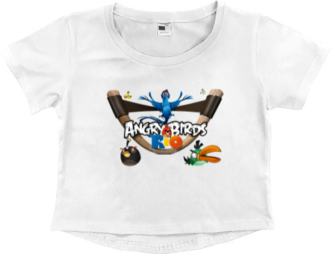 Women's Cropped Premium T-Shirt - Angry Birds 19 - Mfest