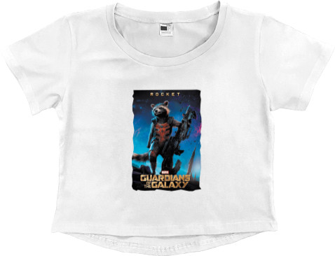 Women's Cropped Premium T-Shirt - Guardians of the Galaxy Rocket - Mfest