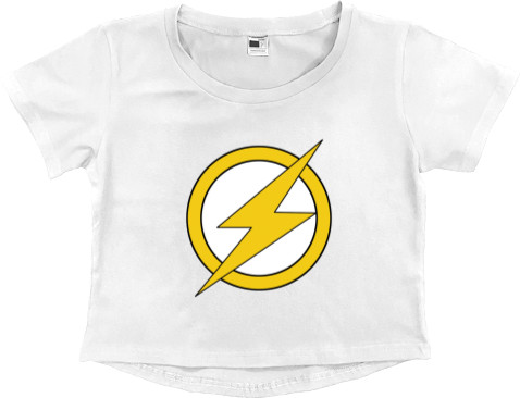 Women's Cropped Premium T-Shirt - The Flash лого - Mfest