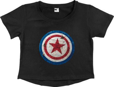 Women's Cropped Premium T-Shirt - Captain America 1 - Mfest