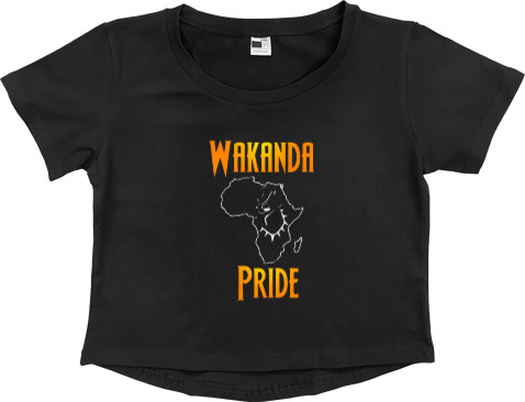 Women's Cropped Premium T-Shirt - Wakanda pride 1 - Mfest