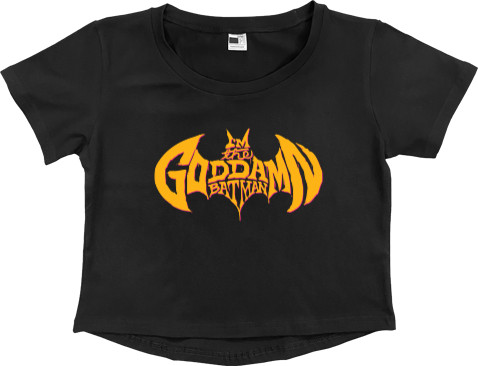 Women's Cropped Premium T-Shirt - Goddamn batman - Mfest