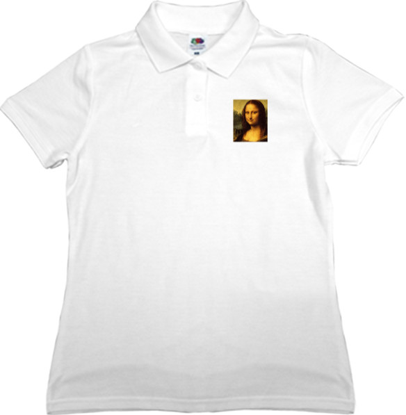 Women's Polo Shirt Fruit of the loom - Leonardo da vinci Mona Lisa - Mfest