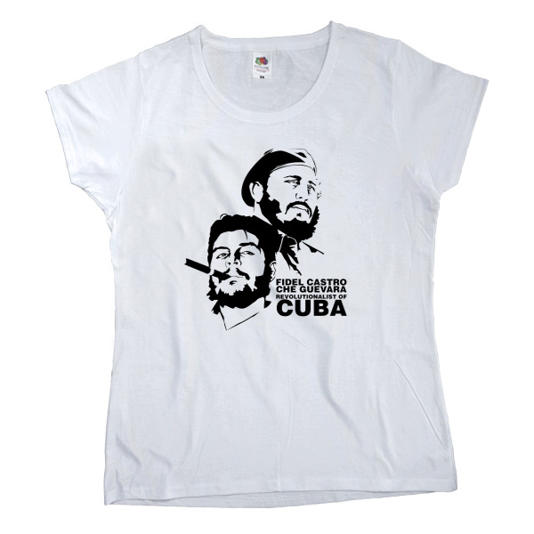 Футболка Класика Жіноча Fruit of the loom - Che Guevara and Fidel Castro - Mfest