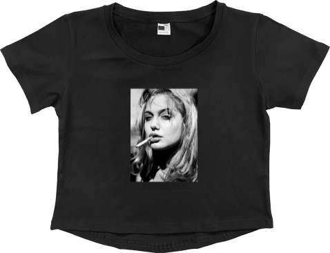 Women's Cropped Premium T-Shirt - Анджелина Джоли - Mfest