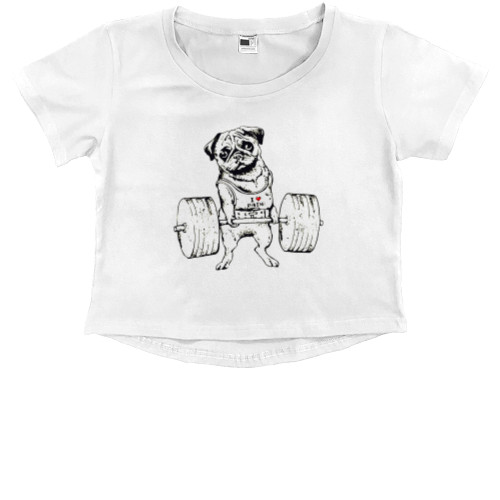 Kids' Premium Cropped T-Shirt - Мопс 4 - Mfest