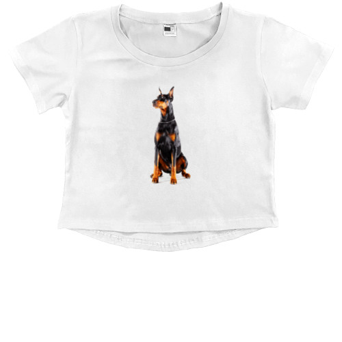 Kids' Premium Cropped T-Shirt - Доберман 9 - Mfest