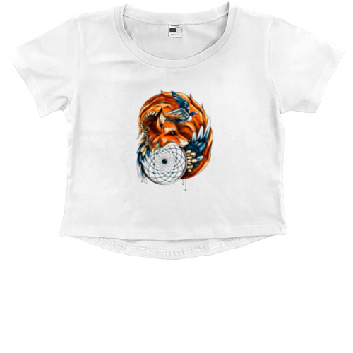 Kids' Premium Cropped T-Shirt - Лис 2 - Mfest