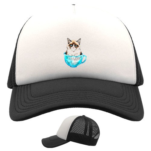 Kids' Trucker Cap - Cat don't worry be happy - Mfest