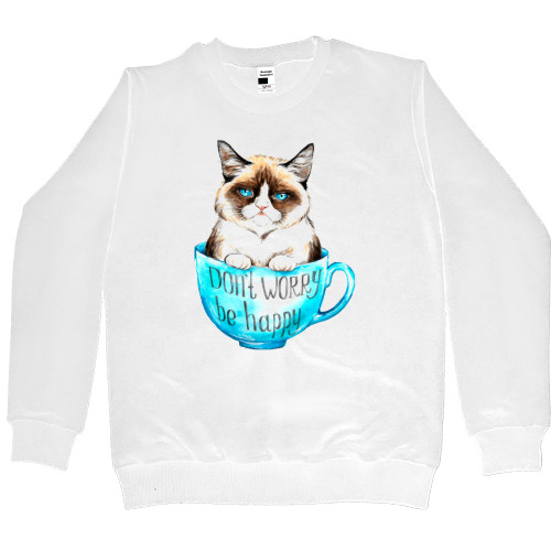 Women's Premium Sweatshirt - Cat don't worry be happy - Mfest